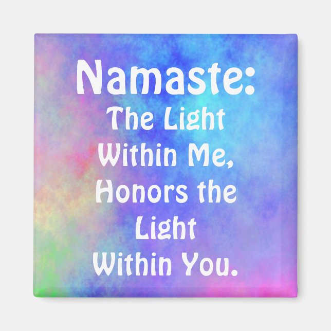 Rainbow Namaste Magnet (Framsidan)
