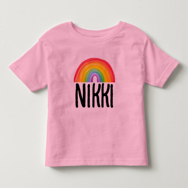 RAINBOW NAMN PERSONLIG SMÅBARN T-SHIRTS (Framsida)