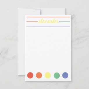 Rainbow namn personlig stationär anteckningskort