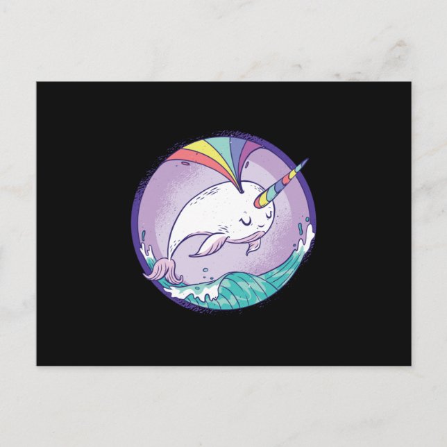 Rainbow Narval Vykort (Framsida)