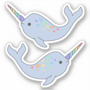Rainbow Narwhal Vinyl Stickers Klistermärken