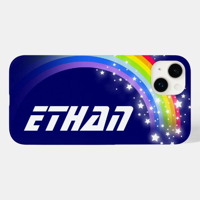 Rainbow navy blue starry himlar (Baksida (horisontell))