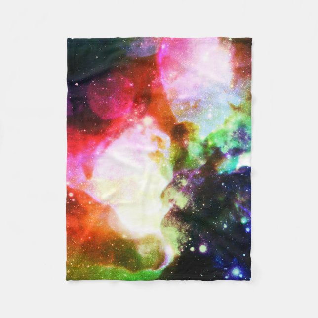 Rainbow Nebula Galaxy Fleecefilt (Framsidan)