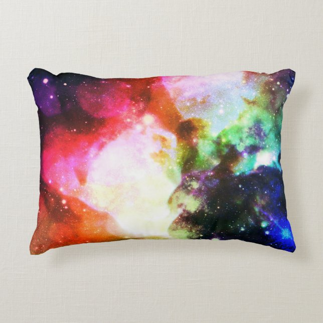 Rainbow Nebula Galaxy Pillow Prydnadskudde (Framsidan)