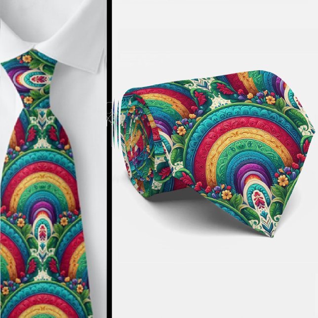 Rainbow Necktie | Colorful Statement Tie Slips (Skapare uppladdad)