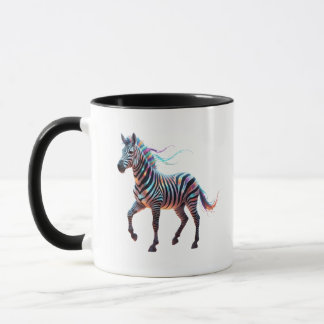 Rainbow Neon Fantasy Zebra Mugg