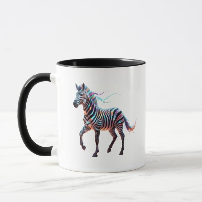 Rainbow Neon Fantasy Zebra Mugg (Vänster)