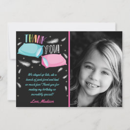 Rainbow Neon Slumber Party Birthday Photo Tack Kort