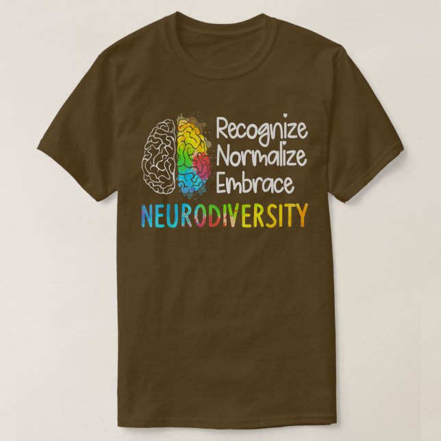 Rainbow Neurodiversity Brain Spectrum ADHD Autism T Shirt (Design framsida)