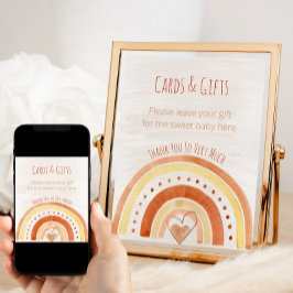 Rainbow Neutralt Baby Shower Gift Bord-tecken Poster