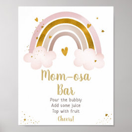 Rainbow Neutralt Guld Pastel Baby Shower Mimosa Pu Poster