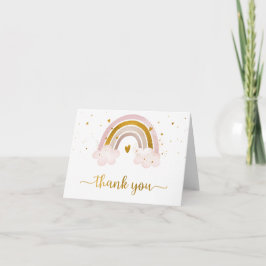 Rainbow Neutralt Guld Pastel Baby Shower Tack