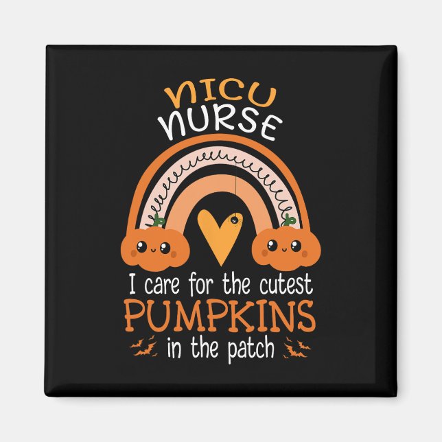 Rainbow NICU Nurse Cutest Pumpkins in the Patch ha Magnet (Framsidan)