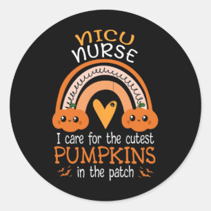 Rainbow Nicu Nurse Cutest Pumpkins in the Patch ha Runt Klistermärke