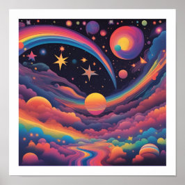 Rainbow Night Himmel Poster