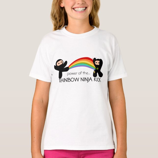 Rainbow Ninja Kick T-shirt (Framsida)