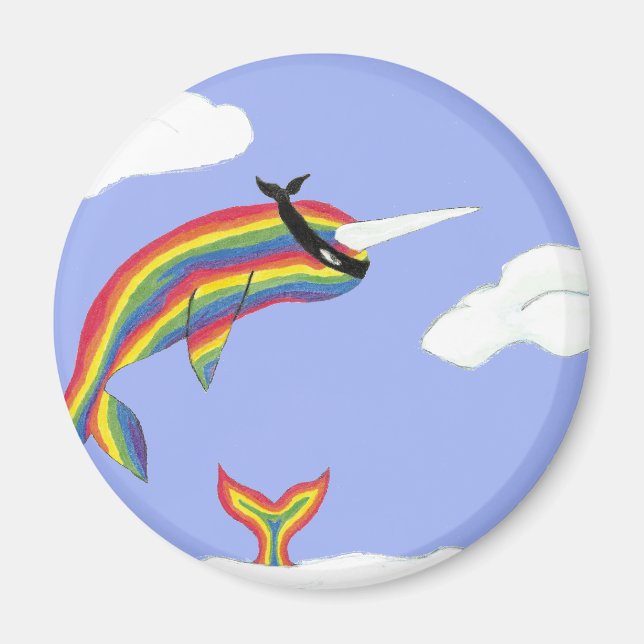 Rainbow Ninja Narwhal som flyger Magnet (Framsidan)
