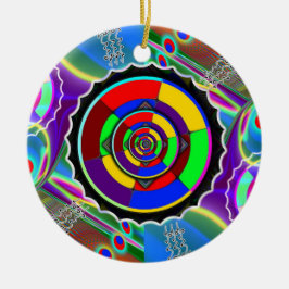 Rainbow NO NUKES Symbol Julgransprydnad Keramik