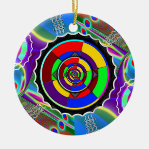 Rainbow NO NUKES Symbol Julgransprydnad Keramik