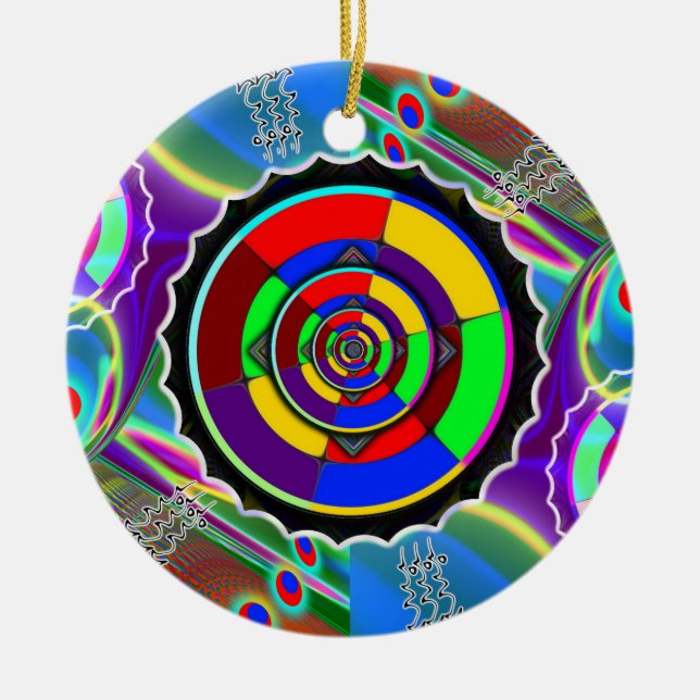 Rainbow NO NUKES Symbol Julgransprydnad Keramik (Framsidan)