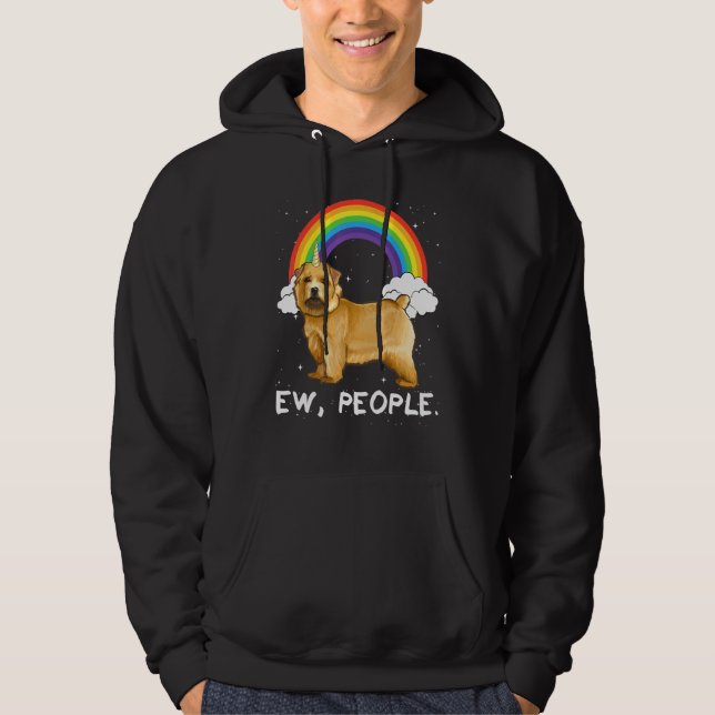 Rainbow Norwich Terrier Ew People Unicorn Hund Hoodie (Framsida)
