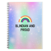 Rainbow notebook, blindian och stolt