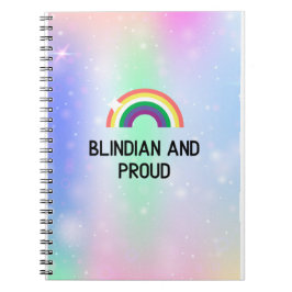 Rainbow notebook, blindian och stolt anteckningsbok