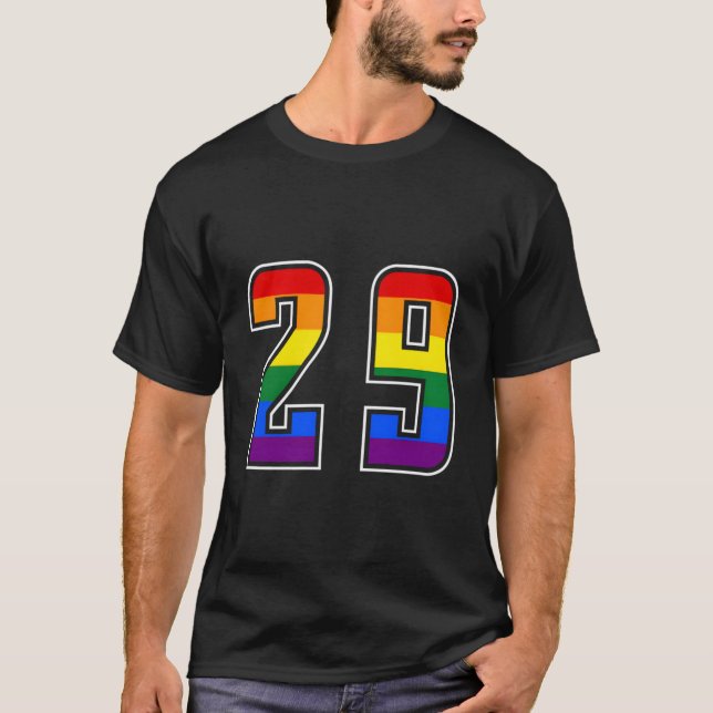 Rainbow Number 29 Team Junior Numbered Uniform T Shirt (Framsida)