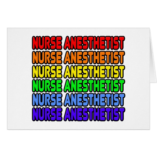 Rainbow Nurse Anesthetist Hälsningskort (Framsidan Horizontal)