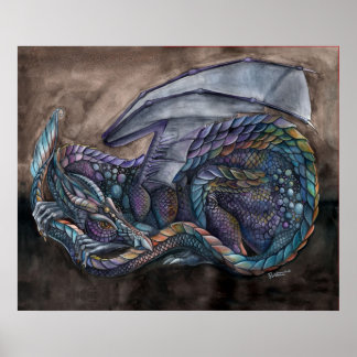 Rainbow Obsidian Dragon av Portia St Luke Poster