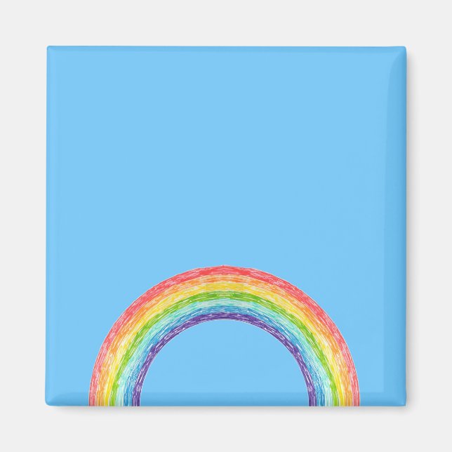 Rainbow och blå himmel magnet (Framsidan)