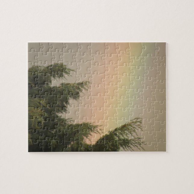 Rainbow och Träd Puzzle Pussel (Horisontell)