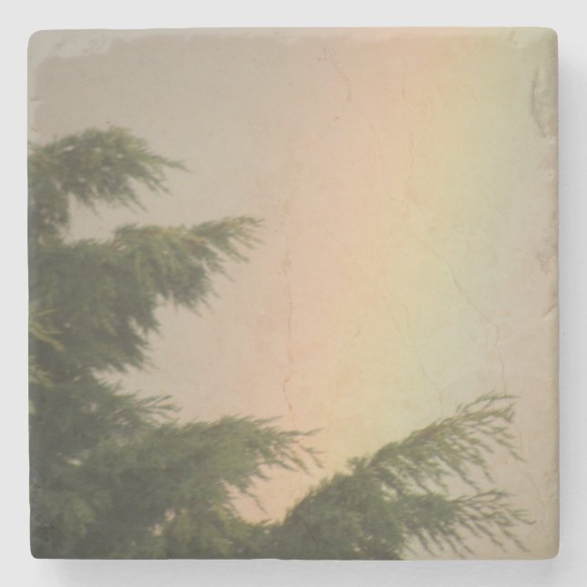 Rainbow och Träd Underlägg Sten (Framsidan)