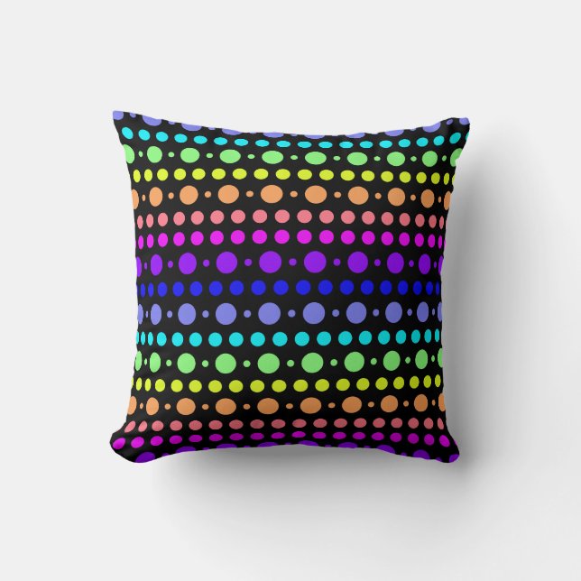 Rainbow of Dots anpassningsbar dekorativ kudde (Framsida)