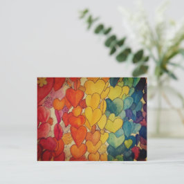 Rainbow of Hearts and Hope Firande vycard Vykort