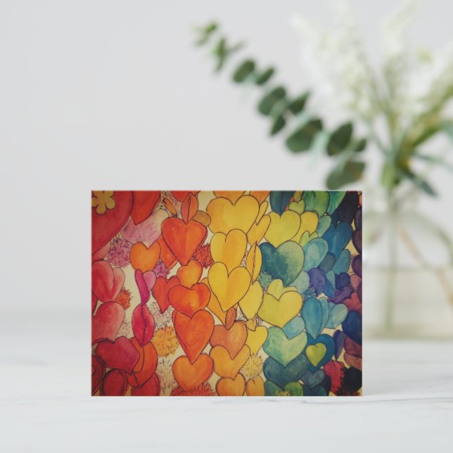 Rainbow of Hearts and Hope Firande vycard Vykort (Stående Fram)