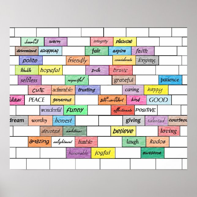 Rainbow of Inspirational Graffiti Print Poster (Framsidan)