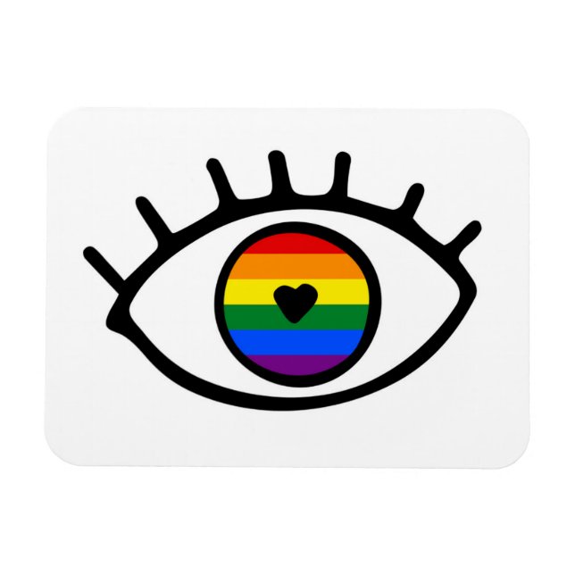 Rainbow Öga Magnet (Horisontell)
