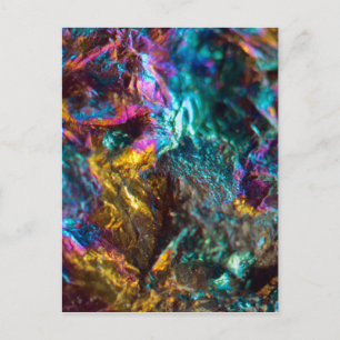 Rainbow Oil Slick Crystal Sten Vykort