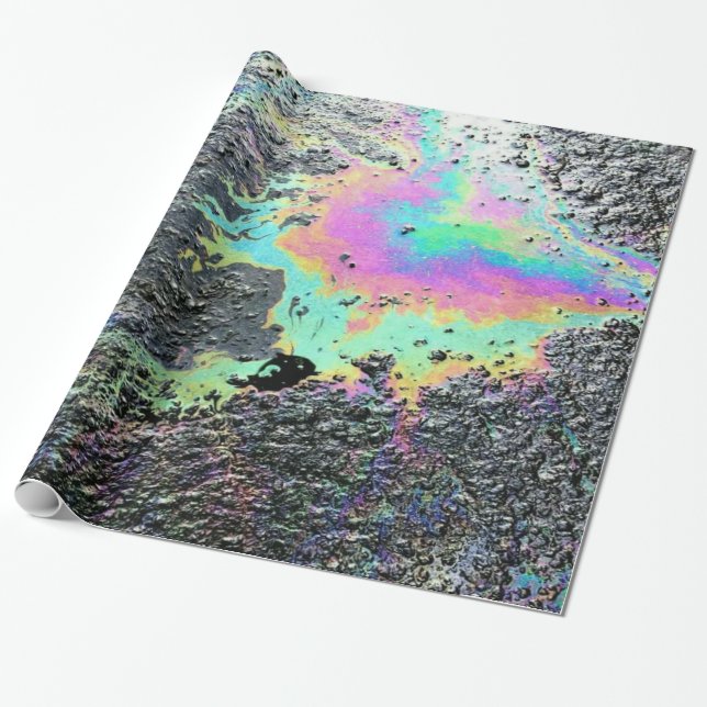 Rainbow Oil Slick Presentpapper (Utrullad)