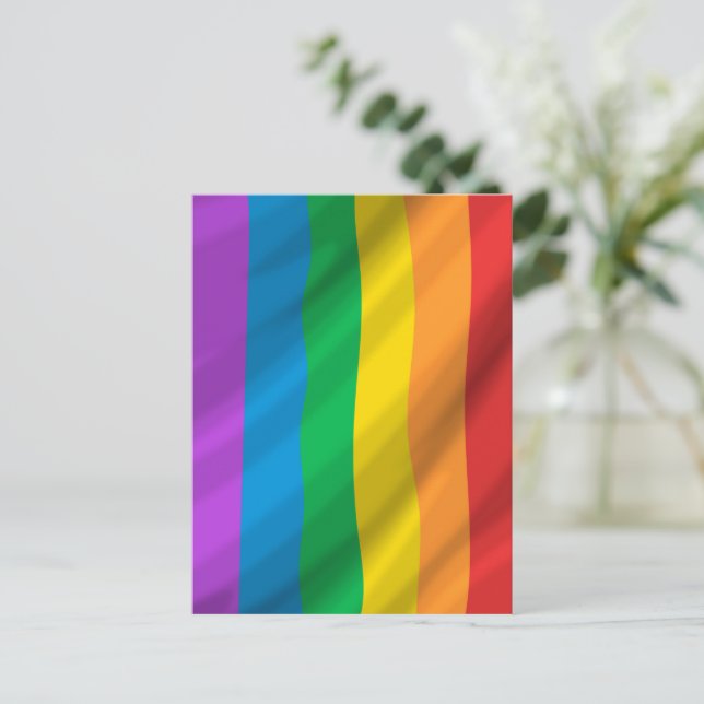 Rainbow Oljemålning HBT Postkort – Färgglad Gay Vykort (Stående Fram)