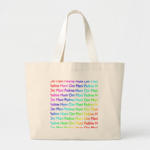 Rainbow Om Mani Padme Hum Jumbo Tygkasse