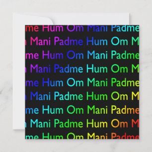 Rainbow Om Mani Padme Hum om svart inbjudan