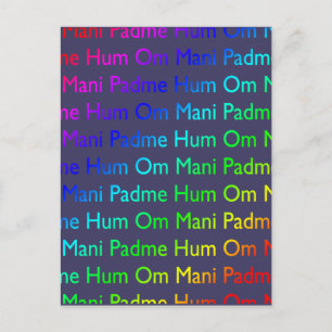 Rainbow Om Mani Padme Hum på Lila Vykort