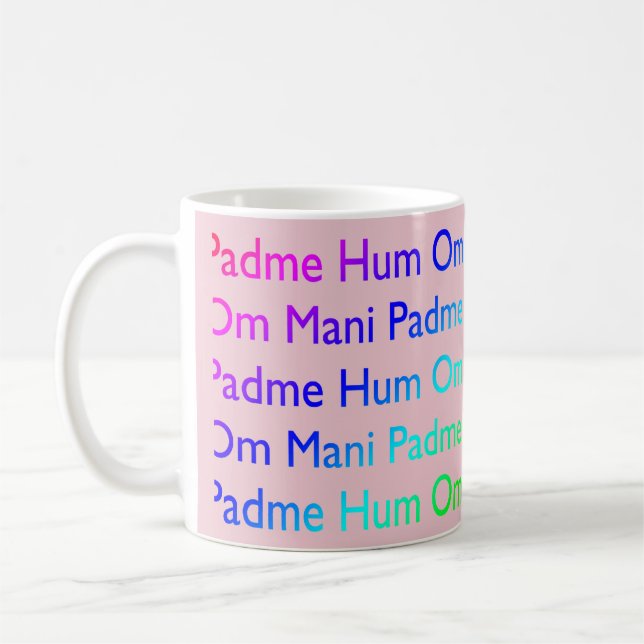 Rainbow Om Mani Padme Hum (på Rosa) Kaffemugg (Vänster)