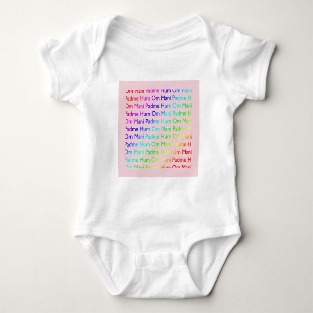 Rainbow Om Mani Padme Hum (på Rosa) Tee (Framsida)