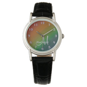 Rainbow Ombre Abstrakt för fetfärgat Pride Flagg Armbandsur