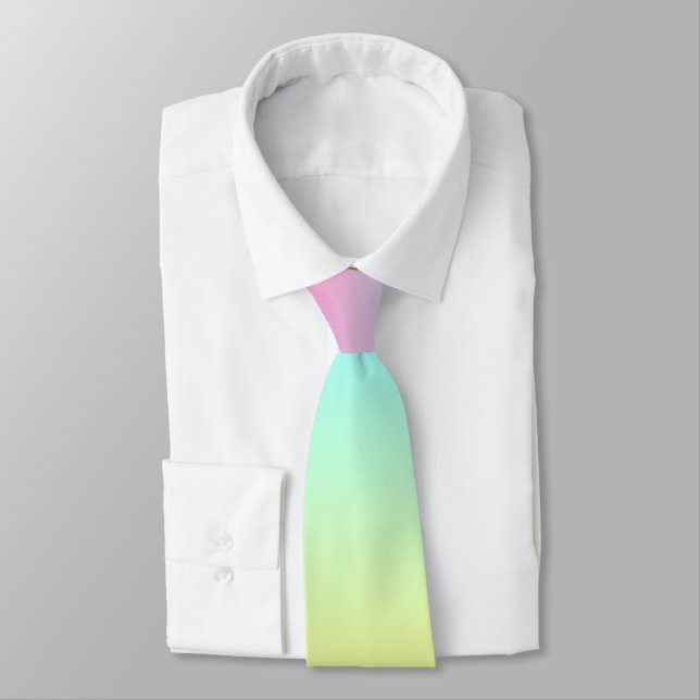 Rainbow Ombre Färg Tie för Pappa Slips (Bunden)