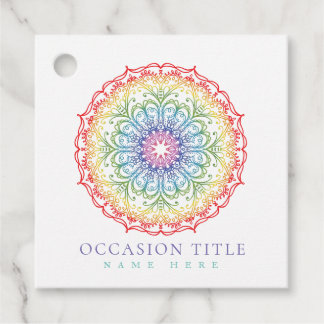 Rainbow Ombre Gradation Mandala Dam Snyggt Gåvor Etiketter