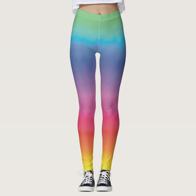 Rainbow Ombré Hand Painting Art av Heva Weva Leggings (Framsida)
